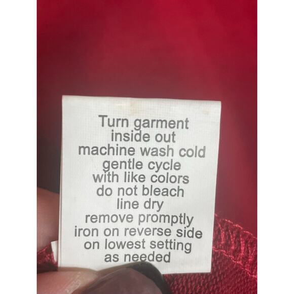 NY Collection Womens Regular Fit Crew Neck Lace-Up Blouse 3/4 Sleeve Size 3X Red - Picture 5 of 7